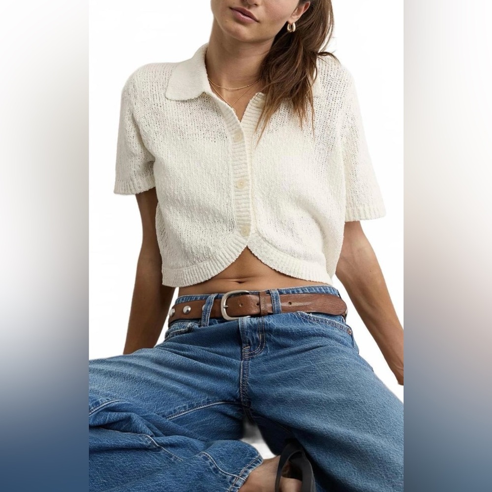 NWT American Eagle Crochet Top Cream, size S
